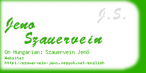 jeno szauervein business card